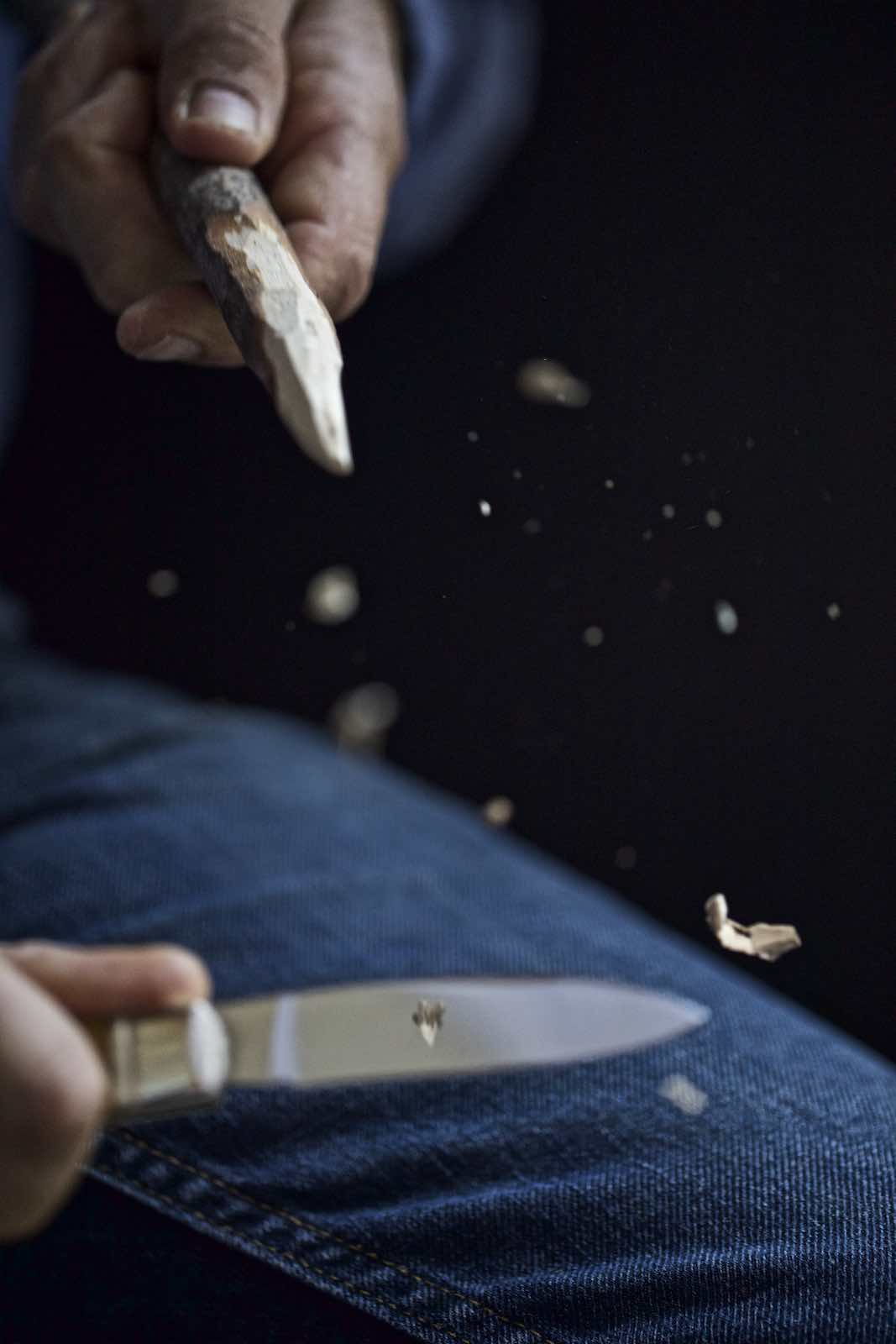 Jody Horton Photography - Small knife sharpening a wood stick. 