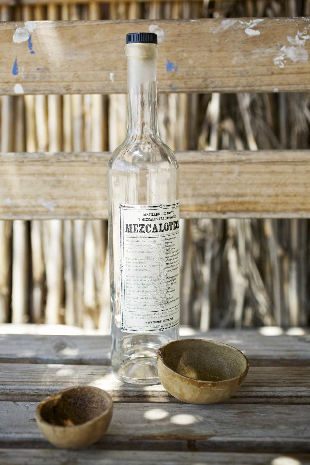 Jody Horton Photography - Bottled mezcal and jícaras.