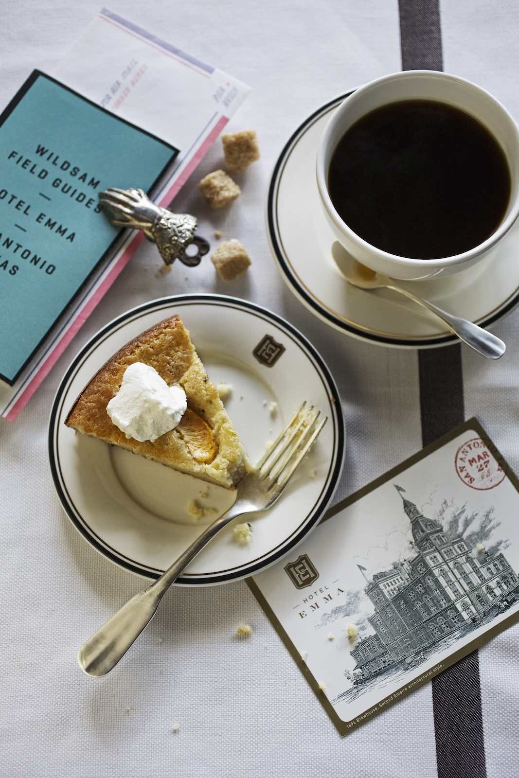 Jody Horton Photography - Dessert and coffee with a Hotel Emma postcard.