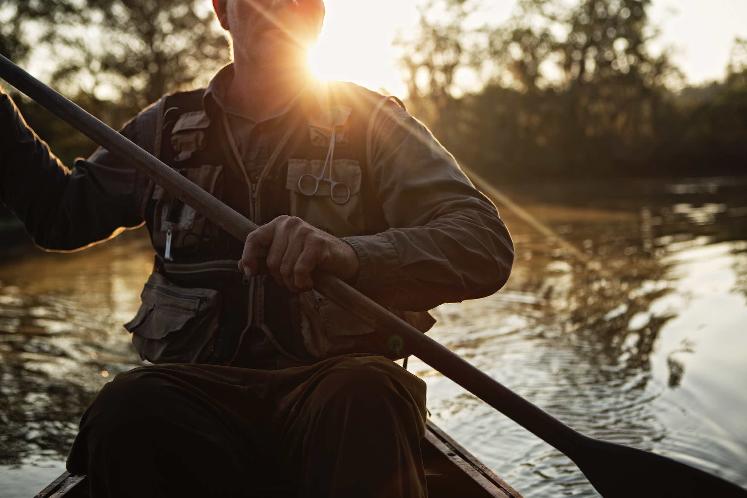 Jody Horton Photography - Canoer on the water at sunset, shot for Jack Daniels Single Barrel