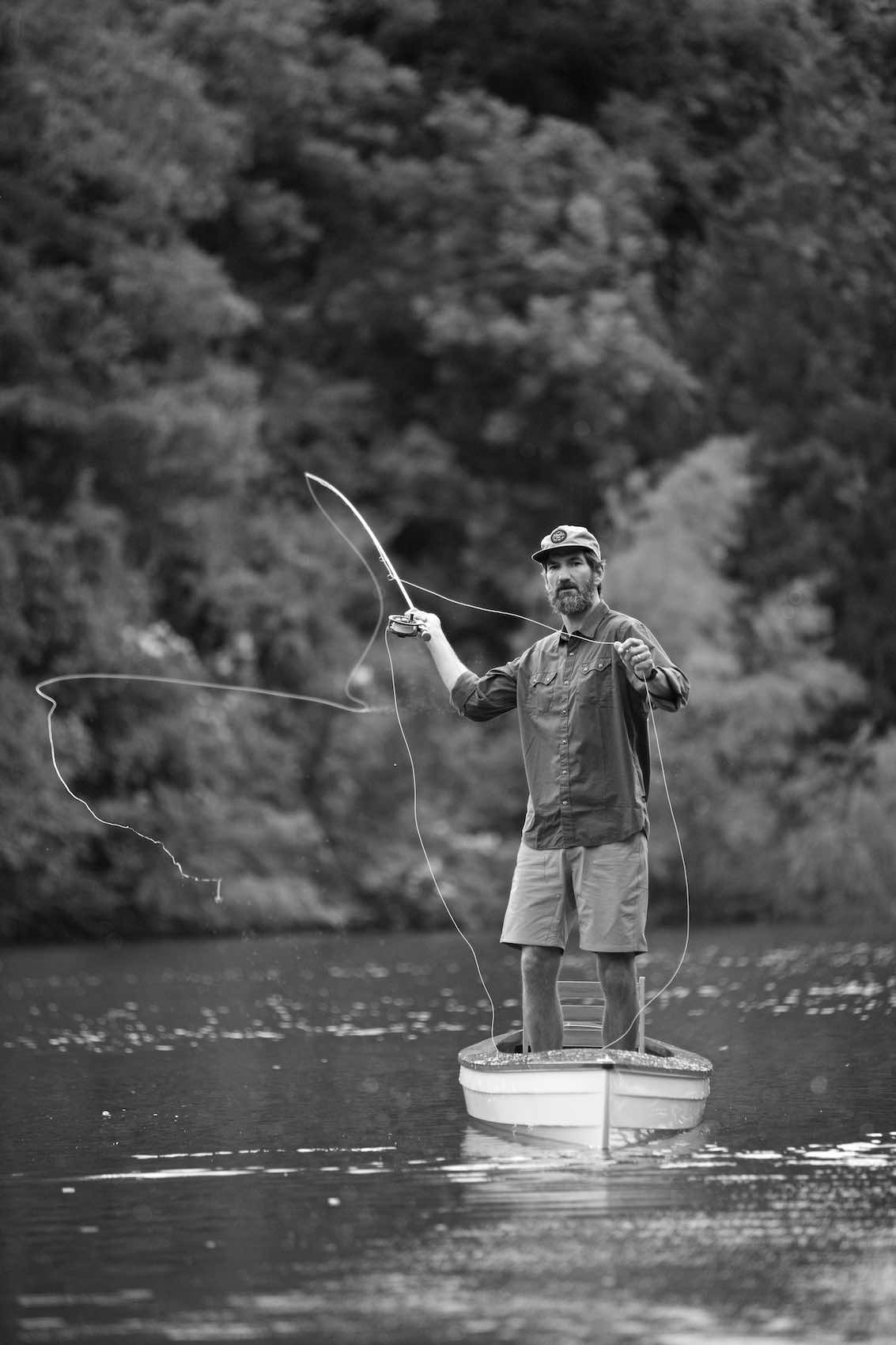 Jody Horton Photography - Fisherman casting line, shot in B&W for Case Knives.