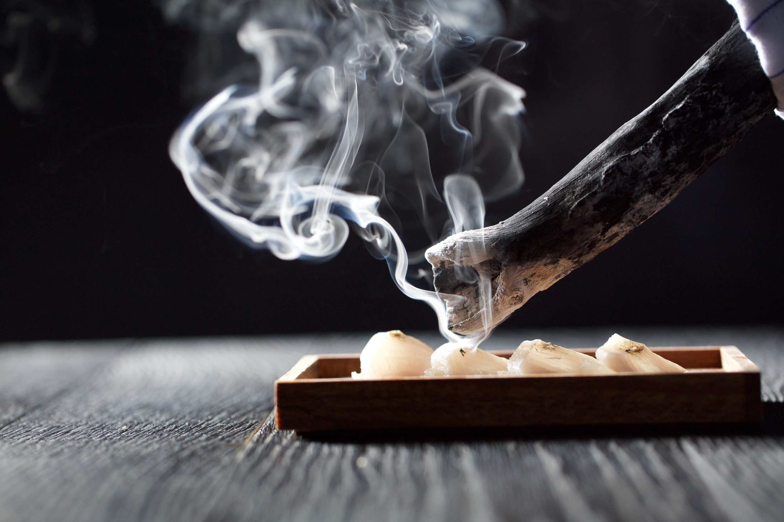 Jody Horton Photography - Smoking charcoal and sashimi.