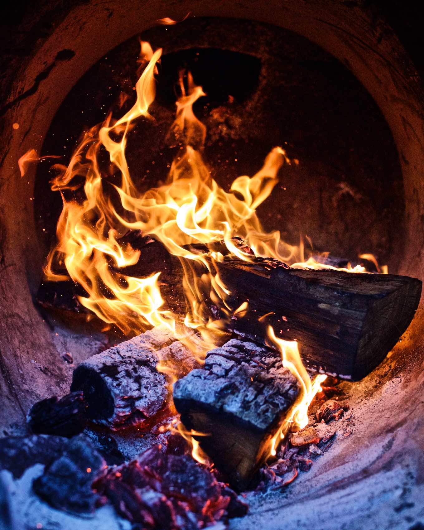 Jody Horton Photography - Wood fire inside smoker. 