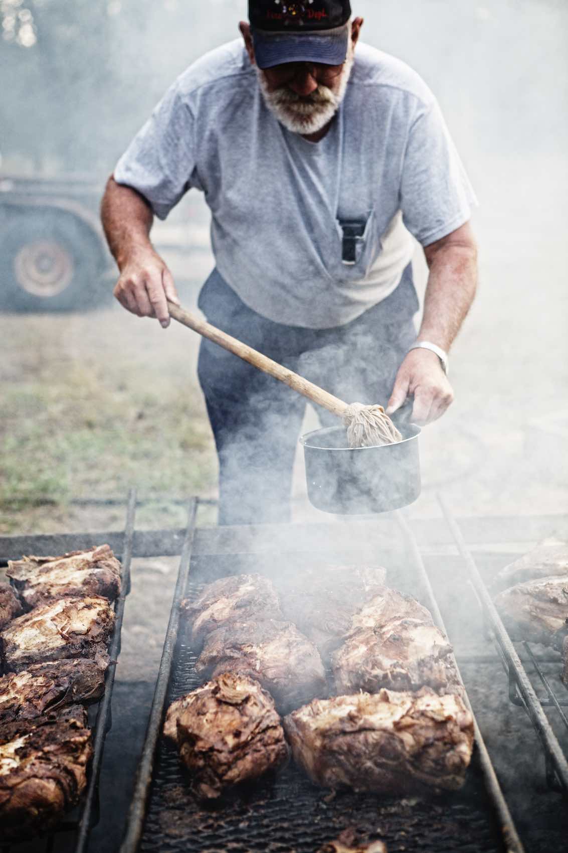 Jody Horton Photography - Cooking meats on outdoor smoker.